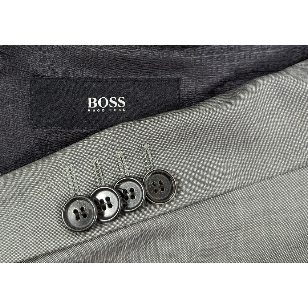 New No Tag HUGO BOSS Sport Coat Mens 40L PASINI2 Charcoal Crosshatch Wool Blazer